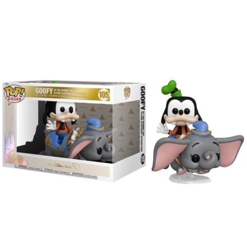 Walt Disney World 50th Anniversary POP! Rides Super Deluxe Vinyl Figure Dumbo w/Goofy 15 cm