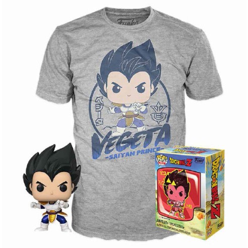Dragon Ball Z - Pop Funko e Tee Box Vegeta Exclusive 9 Cm (T-Shirt S)